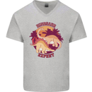 Dinosaur Expert Mens V-Neck Cotton T-Shirt Sports Grey