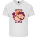 Dinosaur Expert Mens V-Neck Cotton T-Shirt White