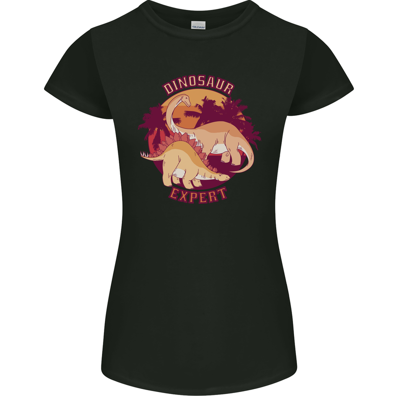 Dinosaur Expert Womens Petite Cut T-Shirt Black