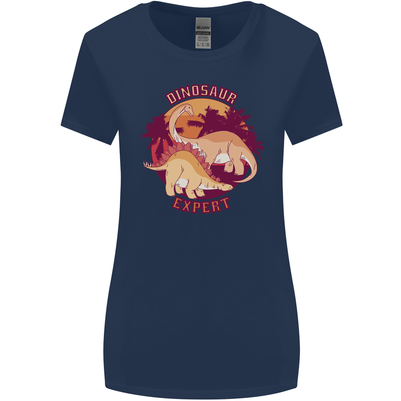 Dinosaur Expert Womens Wider Cut T-Shirt Navy Blue