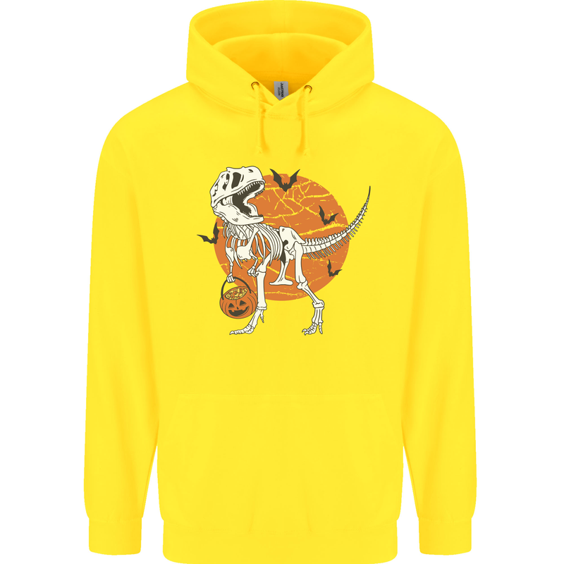 Dinosaur Halloween T-Rex Childrens Kids Hoodie Yellow