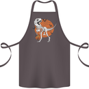 Dinosaur Halloween T-Rex Cotton Apron 100% Organic Dark Grey