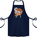 Dinosaur Halloween T-Rex Cotton Apron 100% Organic Navy Blue