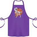 Dinosaur Halloween T-Rex Cotton Apron 100% Organic Purple