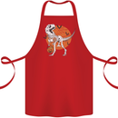 Dinosaur Halloween T-Rex Cotton Apron 100% Organic Red