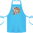 Dinosaur Halloween T-Rex Cotton Apron 100% Organic Turquoise