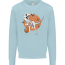 Dinosaur Halloween T-Rex Kids Sweatshirt Jumper Light Blue