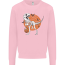 Dinosaur Halloween T-Rex Kids Sweatshirt Jumper Light Pink