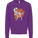 Dinosaur Halloween T-Rex Kids Sweatshirt Jumper Purple