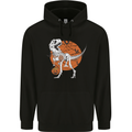 Dinosaur Halloween T-Rex Mens 80% Cotton Hoodie Black