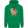 Dinosaur Halloween T-Rex Mens 80% Cotton Hoodie Irish Green
