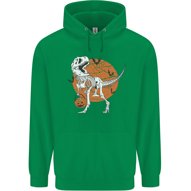 Dinosaur Halloween T-Rex Mens 80% Cotton Hoodie Irish Green
