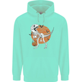 Dinosaur Halloween T-Rex Mens 80% Cotton Hoodie Peppermint