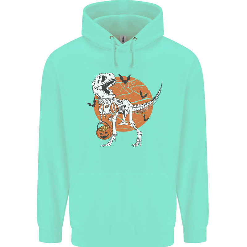 Dinosaur Halloween T-Rex Mens 80% Cotton Hoodie Peppermint