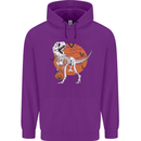 Dinosaur Halloween T-Rex Mens 80% Cotton Hoodie Purple