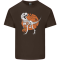 Dinosaur Halloween T-Rex Mens Cotton T-Shirt Tee Top Dark Chocolate