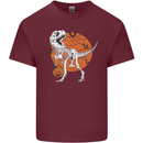 Dinosaur Halloween T-Rex Mens Cotton T-Shirt Tee Top Maroon