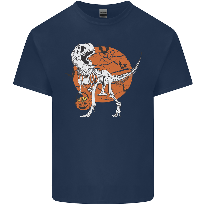 Dinosaur Halloween T-Rex Mens Cotton T-Shirt Tee Top Navy Blue