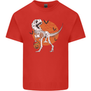 Dinosaur Halloween T-Rex Mens Cotton T-Shirt Tee Top Red