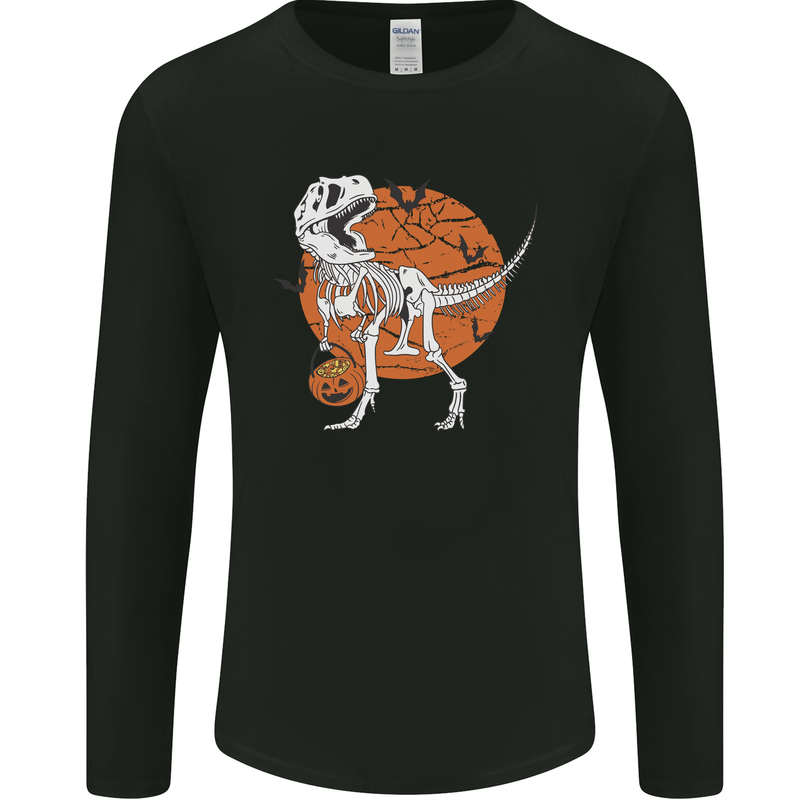 Dinosaur Halloween T-Rex Mens Long Sleeve T-Shirt Black