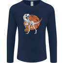 Dinosaur Halloween T-Rex Mens Long Sleeve T-Shirt Navy Blue