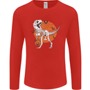 Dinosaur Halloween T-Rex Mens Long Sleeve T-Shirt Red
