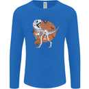Dinosaur Halloween T-Rex Mens Long Sleeve T-Shirt Royal Blue