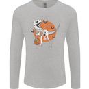 Dinosaur Halloween T-Rex Mens Long Sleeve T-Shirt Sports Grey