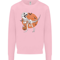 Dinosaur Halloween T-Rex Mens Sweatshirt Jumper Light Pink