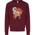 Dinosaur Halloween T-Rex Mens Sweatshirt Jumper Maroon