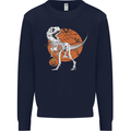 Dinosaur Halloween T-Rex Mens Sweatshirt Jumper Navy Blue