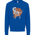 Dinosaur Halloween T-Rex Mens Sweatshirt Jumper Royal Blue