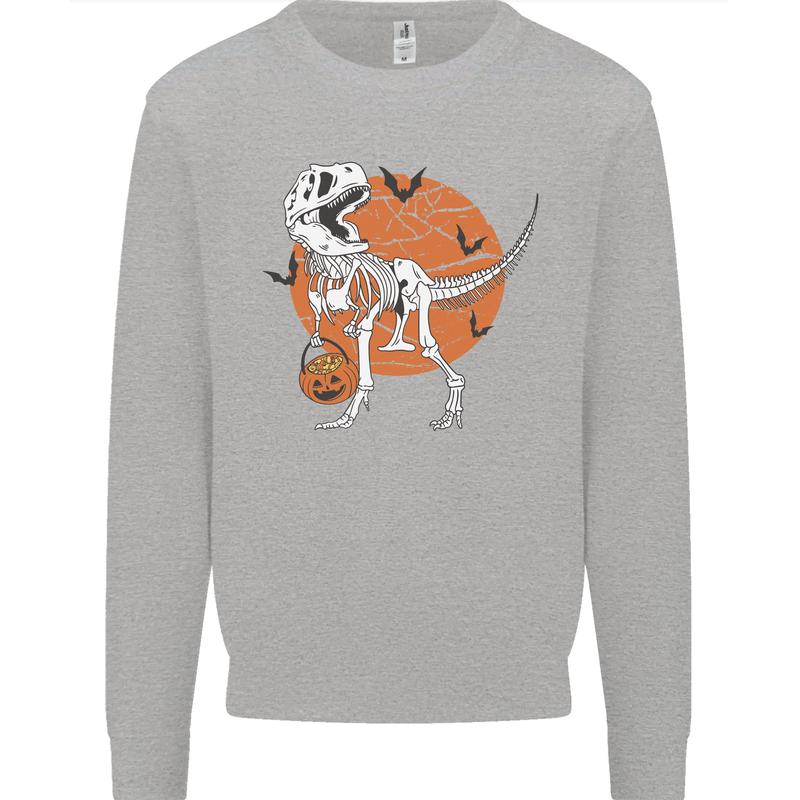 Dinosaur Halloween T-Rex Mens Sweatshirt Jumper Sports Grey