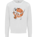 Dinosaur Halloween T-Rex Mens Sweatshirt Jumper White