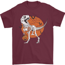 Dinosaur Halloween T-Rex Mens T-Shirt 100% Cotton Maroon
