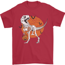 Dinosaur Halloween T-Rex Mens T-Shirt 100% Cotton Red