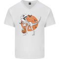 Dinosaur Halloween T-Rex Mens V-Neck Cotton T-Shirt White