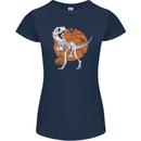 Dinosaur Halloween T-Rex Womens Petite Cut T-Shirt Navy Blue