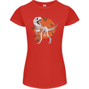 Dinosaur Halloween T-Rex Womens Petite Cut T-Shirt Red