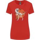 Dinosaur Halloween T-Rex Womens Wider Cut T-Shirt Red