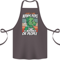 Dinosaur I Don't Like Morning People Funny Cotton Apron 100% Organic Dark Grey