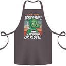 Dinosaur I Don't Like Morning People Funny Cotton Apron 100% Organic Dark Grey