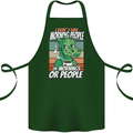 Dinosaur I Don't Like Morning People Funny Cotton Apron 100% Organic Forest Green