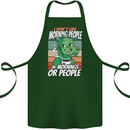 Dinosaur I Don't Like Morning People Funny Cotton Apron 100% Organic Forest Green