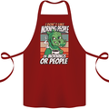 Dinosaur I Don't Like Morning People Funny Cotton Apron 100% Organic Maroon