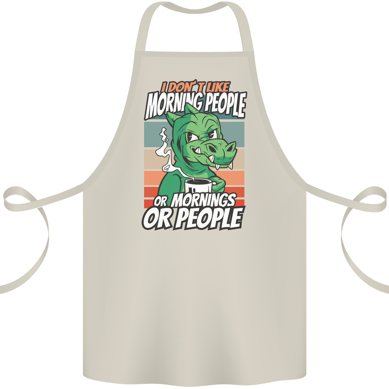 Dinosaur I Don't Like Morning People Funny Cotton Apron 100% Organic Natural
