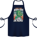 Dinosaur I Don't Like Morning People Funny Cotton Apron 100% Organic Navy Blue