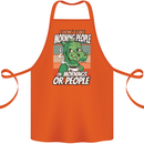 Dinosaur I Don't Like Morning People Funny Cotton Apron 100% Organic Orange