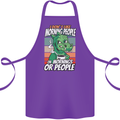 Dinosaur I Don't Like Morning People Funny Cotton Apron 100% Organic Purple