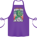 Dinosaur I Don't Like Morning People Funny Cotton Apron 100% Organic Purple